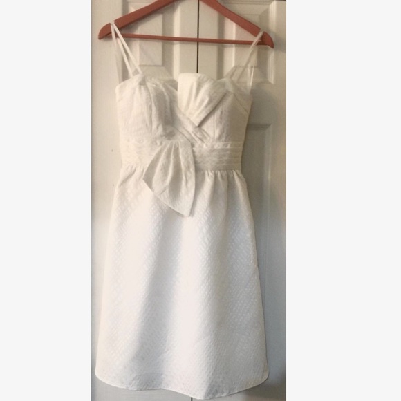 Max And Cleo White strapless Bow A line dress Sz 2 - Picture 10 of 16